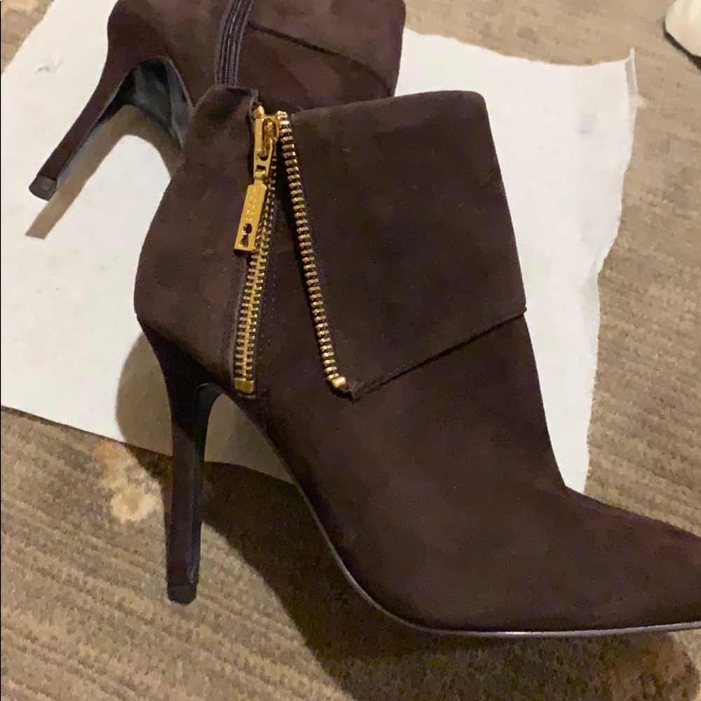 Brown suede booties brand new